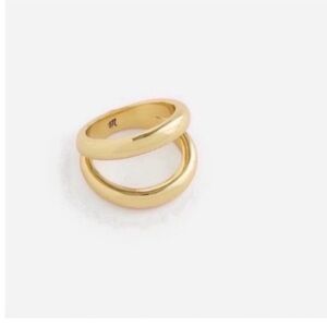 NWT MADEWELL LAYERED WIRE RING IN PALE GOLD